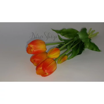 narancssárga gumi tulipán csokor-40cm